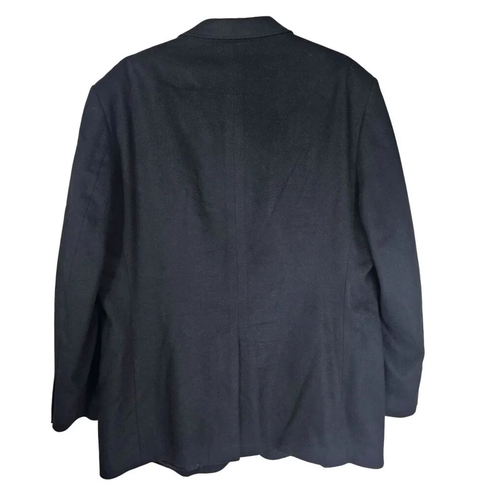 Club Room Wool‎ Silk Cashmere Blazer 48L Black Quiet Luxury Office Old Money